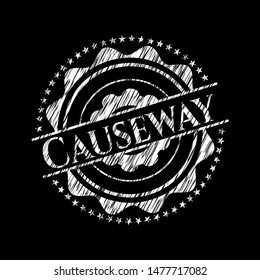 Causeway on chalkboard. Vector Illustration. Detailed.