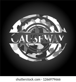 Causeway on grey camo texture