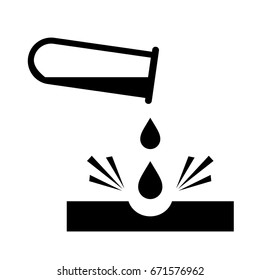 Caustic chemicals danger sign vector illustration isolated on white background