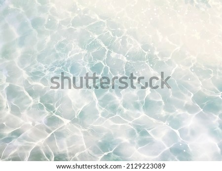 Caustic light deep wave vector design texture. Sea or ocean water background. Summer beach aestetic. Natural transparent underwater surface. Clean sparkling waterscape. Swimming pool aqua reflections.