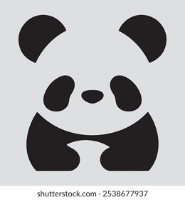 a caut panda vector  bear silhouette