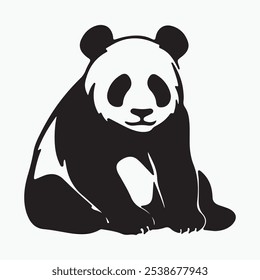 a caut panda vector  bear silhouette