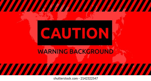 Cautain text with warning background in red color for accident banner