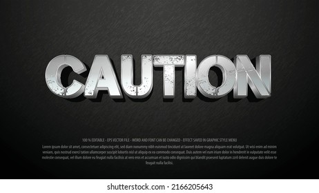 Caution 3d style editable text effect template