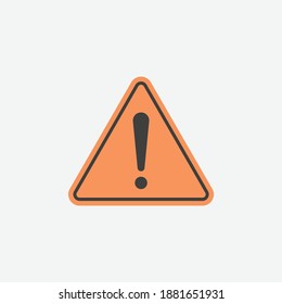 Caution in abstract style on white backdrop. Abstract art template. Vector design element.