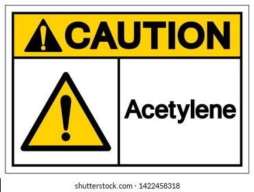 Caution Acetylene Symbol Sign, Vector Illustration, Isolate On White Background Label. EPS10