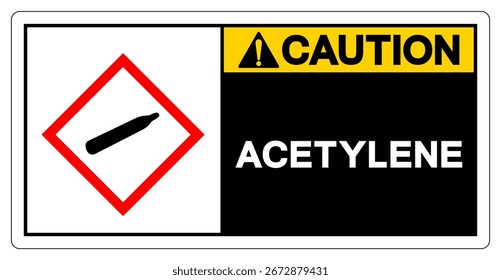 Caution Acetylene Symbol Sign ,Vector Illustration, Isolate On White Background Label.EPS10