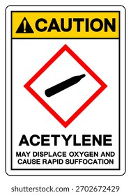 Caution Acetylene Symbol Sign ,Vector Illustration, Isolate On White Background Label. EPS10