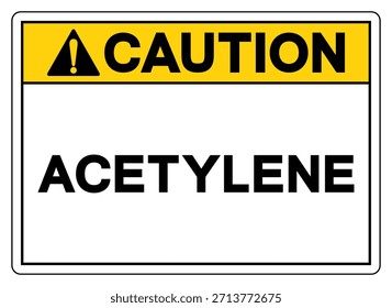 Precaución Signo De Símbolo De Acetileno, Ilustración vectorial, Aislar En La Etiqueta De Fondo Blanco. EPS10