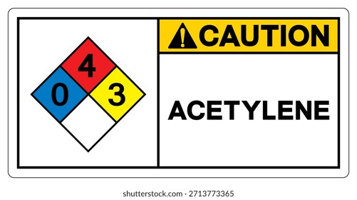 Precaución Signo De Símbolo De Acetileno, Ilustración vectorial, Aislado Sobre Fondo Blanco Label.EPS10