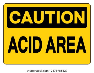 Caution Acid Area Symbol Sign,Vector Illustration, Isolate On White Background Label. EPS10