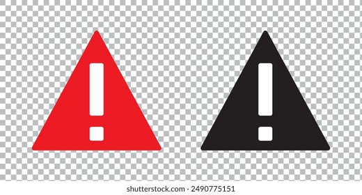 Caution alarm set, danger sign collection, attention vector icon, yellow, red and black fatal error message element, exclamation mark of warning attention icon