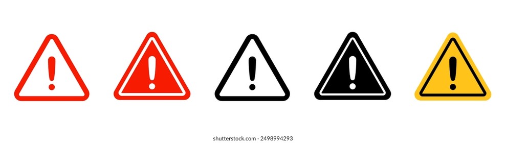 Caution alarm set. Danger sign collection. STOP sign. Warning stop signs. Vector illustration