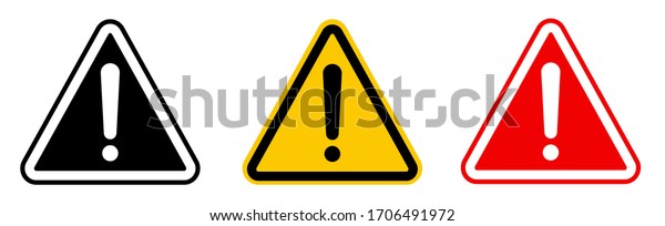 Caution Alarm Set Danger Sign Collection Stock Vector (Royalty Free ...