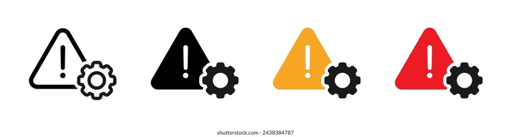 Caution alarm set. Caution sign. Danger sign collection, attention vector icon, yellow, red and black fatal error message element