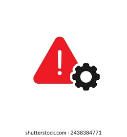 Caution alarm. Caution sign. Attention vector icon, red fatal error message element