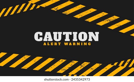 caution alert dark background for construction or restriction area vector