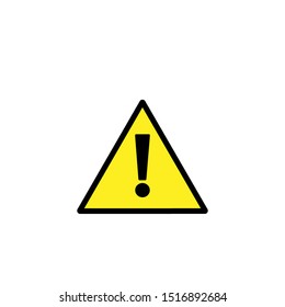 caution alert symbol with curved corner at the end of the line