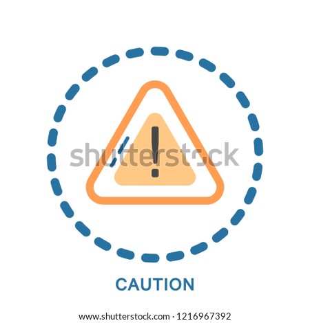 Caution alert warning attention sign. Exclamation mark simple thin line style icon. Vector illustration