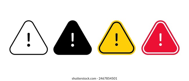 Caution. alert. warning icon set. for mobile concept and web design. vector illustration