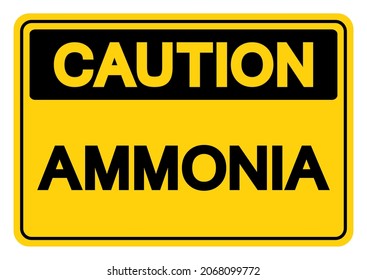 Signo de símbolo de amoníaco de precaución,Ilustración vectorial, Aislar en etiqueta de fondo blanco. EPS10