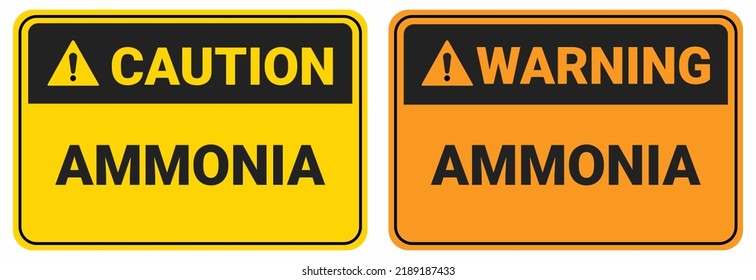 Caution Ammonia Vector sign. Yellow symbol. Safety sign.