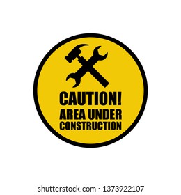 caution attention symbol illustration. under construction icon symbol with red triangle