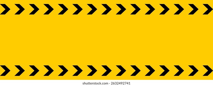 Caution background with chevron borders. Attention, accident, stop or safety sign. Hazard, restricted, forbidden or warning banner. Road work zone or crime scene warning banner. Vector illustration.