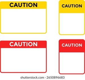 caution banner template set sign with text space area. used as industrial information and safety instruction. Template with space for text
