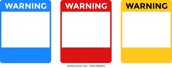 caution banner template set sign with text space area. Template with space for text.  used as industrial information. safety instruction signs. warning Banners symbol
