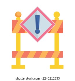 icono de barrera de advertencia aislado