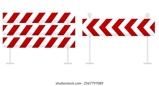 Caution Barrier Tape and Roadblock Equipment Illustration Featuring Hurdles for Safety