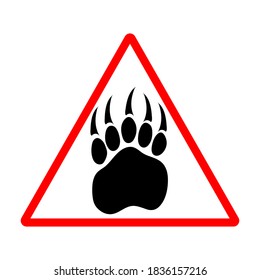 caution bear sign, vector illustration