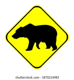 Caution Bear Sign Vector Illustration Stock Vector (Royalty Free ...