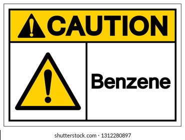 Caution Benzene Symbol Sign, Vector Illustration, Isolate On White Background Label .EPS10