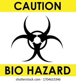 Vorsicht Bio Hazard.Virus sign.Danger Warnsymbol. Stockillustration der Vektorillustration