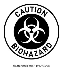 Precaución Bioriesgo o Peligro Biológico Icono Adhesivo o Pegatina. Imagen vectorial.