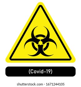 Precaución por el riesgo biológico. Coronavirus. ilustración de vector de signo