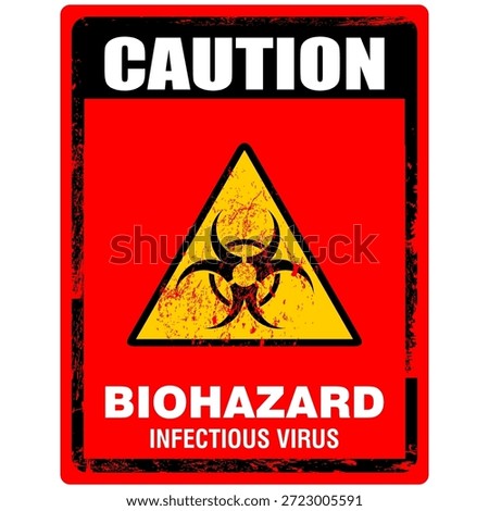 Caution,  Biohazard infectious virus, sign vector