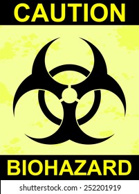 Caution Biohazard Sign  库存矢量图