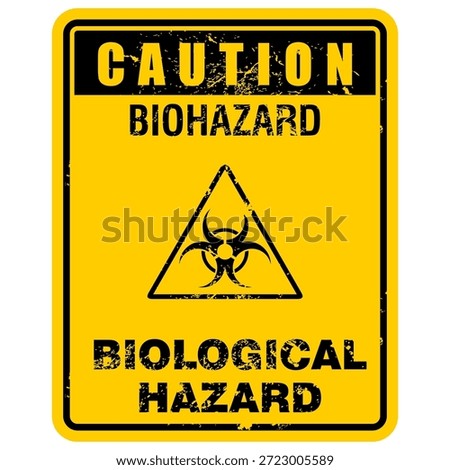 Caution,  Biohazard, sign and sticker vector
