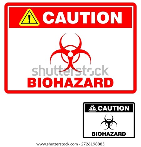 Caution, Biohazard, sign and sticker vector
