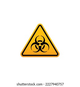 Precaución del vector del símbolo de riesgo biológico. Vector de triángulo amarillo