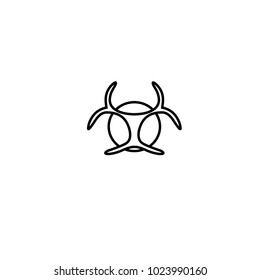 Caution biohazard toxic sign isolated on white background. Trendy caution biohazard toxic sign in flat style. Template for web site, app, ui and logo, vector illustration, eps 10