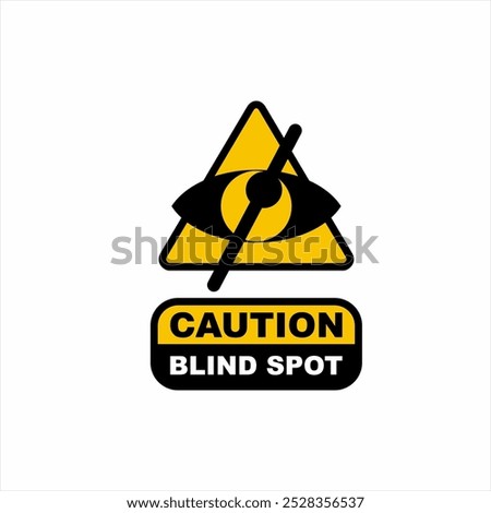 Caution blind spot icon logo design. Triangle and eye illustration.