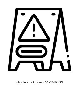 Caution Board Icon Vector. Outline Caution Board Sign. Isolated Contour Symbol Illustration