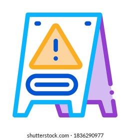 Vector de iconos de la placa de precaución. Signo de la placa de advertencia de esquema. Ilustración de símbolo de contorno aislado