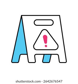 Caution Board Vector Filled outline illustration style icon. EPS 10 file 