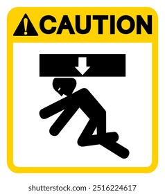 Caution Body Crush Force From Above Symbol Sign, Vector Illustration, Isolate On White Background Label.EPS10
