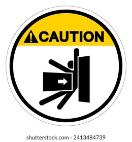 Caution Body Crush Force From Side Symbol Sign, Vector Illustration, Isolate On White Background Label .EPS10